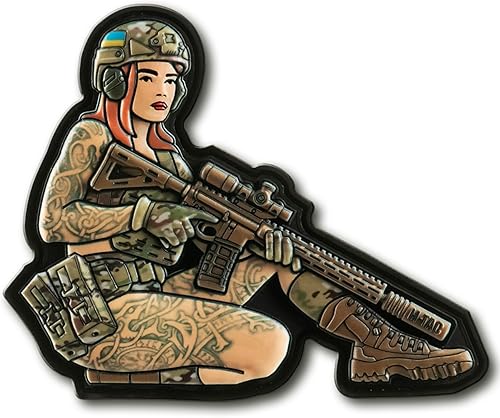 M-Tac Morale Patch Tactical Girl - Parche militar táctico de PVC con cierre de gancho en la parte trasera - Parches para chaleco, mochilas,