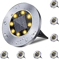 Vista 10 de Luz solar de suelo, luces solares impermeables para jardín, luz de jardín al aire libre mejorada, impermeable, brillante en el suelo, luces