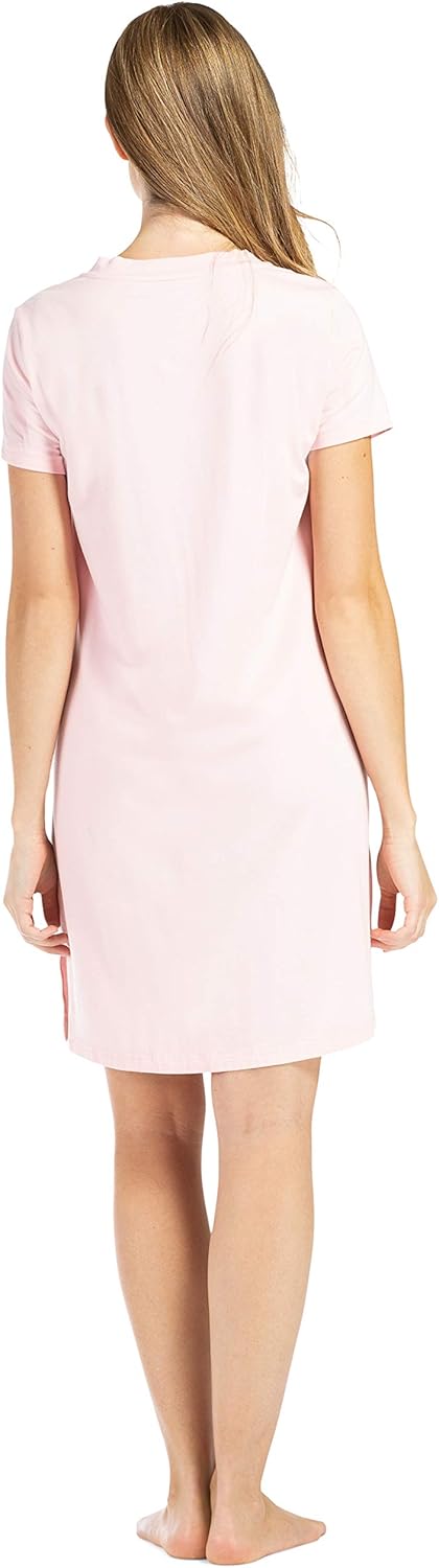 Fishers Finery Women's Organic Cotton and Rayon Blend Short Sleeve Sleep Dress Sleep Shirt