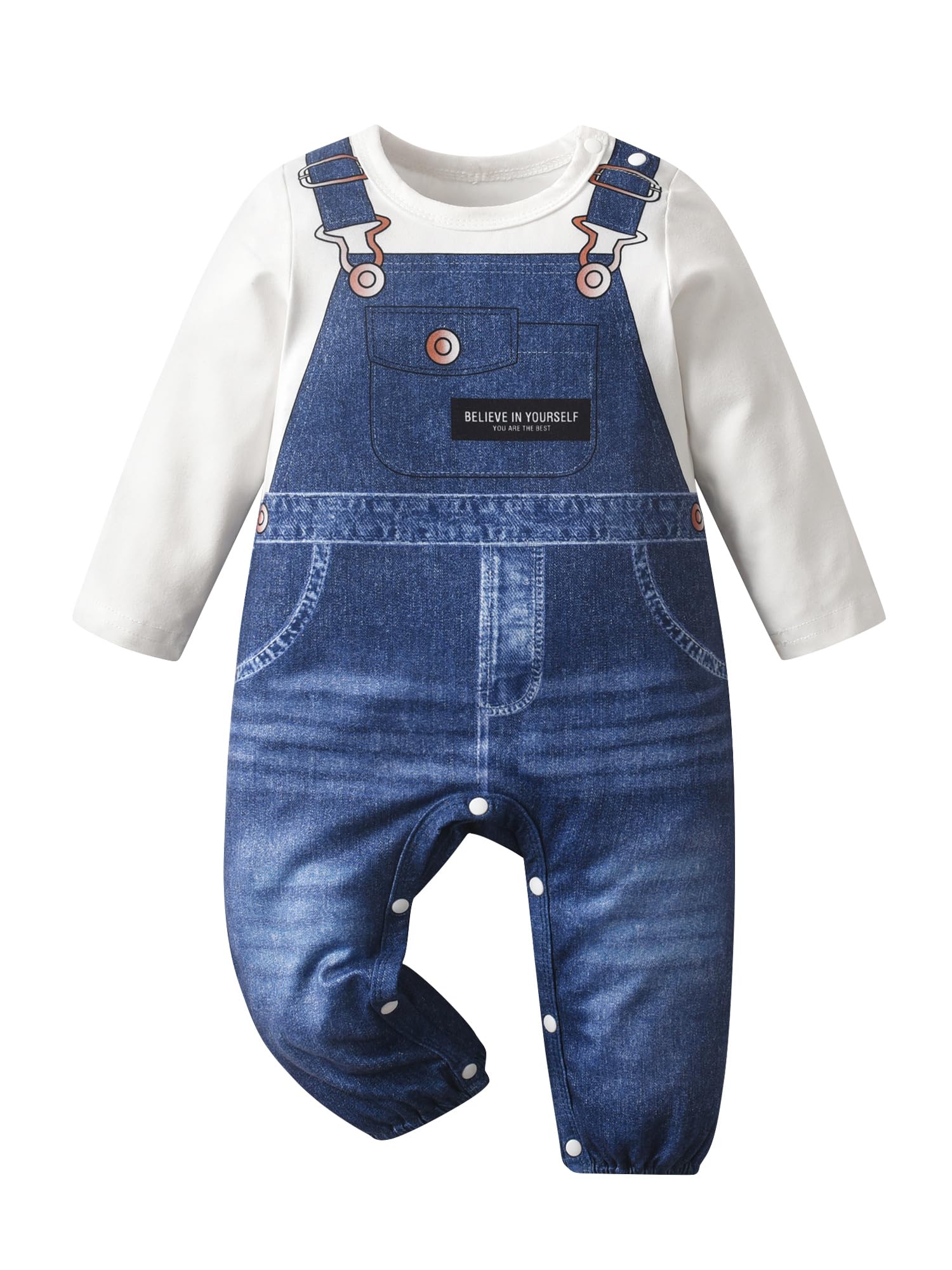 Zoputey Baby Boy Clothes Denim Overalls Design for Infant Boy Outfit Set, Blue, 3-6 Months