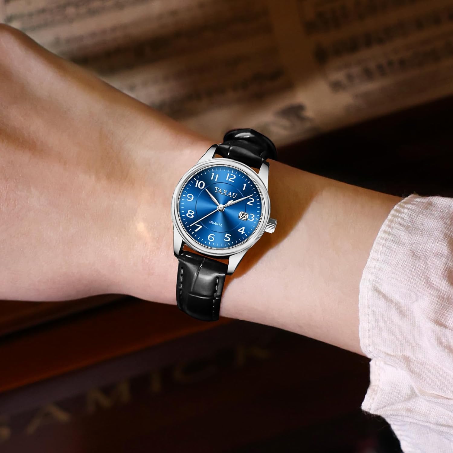 Watches for Women Causal Classic Leather Date Dainty Business Dress Luxury Analog Quartz Minimalist Waterproof Analog Quartz Ladies Watch Women's Wrist Watches - Image 4