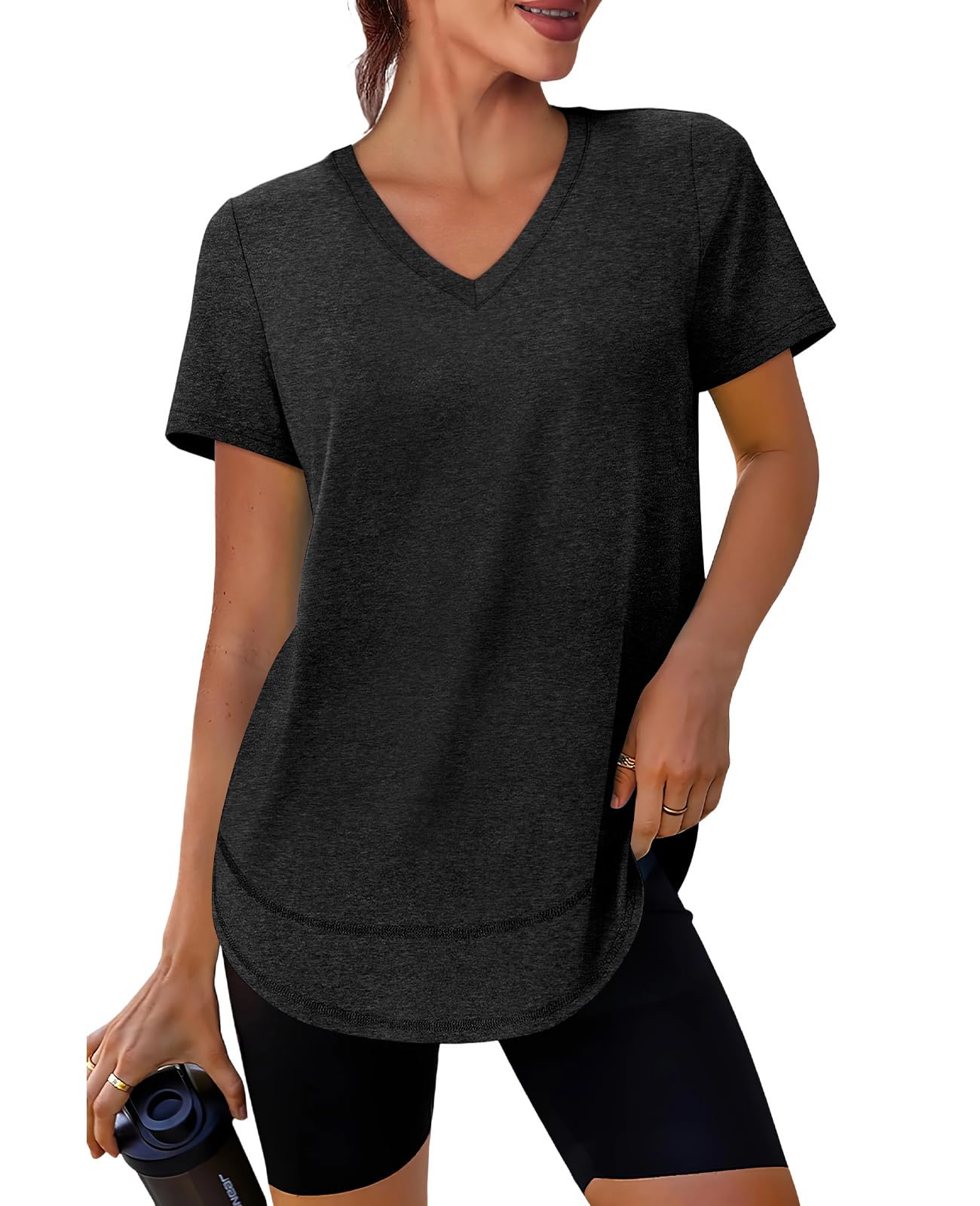XIEERDUO Womens Workout Tops Short Sleeve Shirts Sun Protection UPF 50 Quick Dry Outfits for Hiking Running V