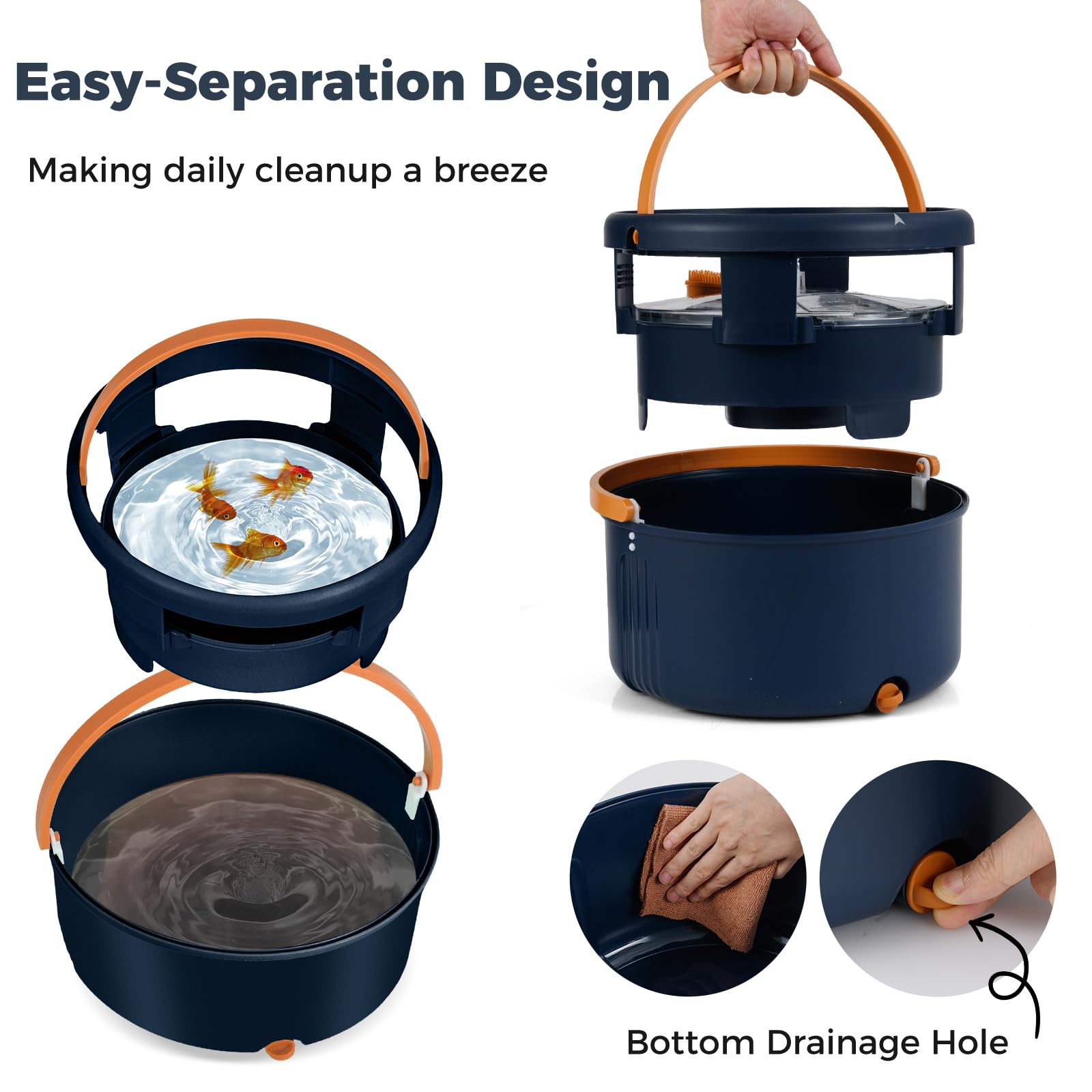 LIFEZEAL 2 Mopas de Fregona Profesional, Giratoria, 3 Paños de Limpieza, Escurridor, Doble Cubo, Filtro, Desagüe, Longitud Ajustable, Separación de Agua, Ligera
