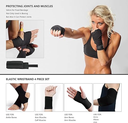 Miniatura 6 de Hanging Punching Bag for Adults, 4ft PU Heavy Unfilled Boxing Bag Set with 10OZ Boxing Gloves for Kickboxing Boxing Karate Home Gym