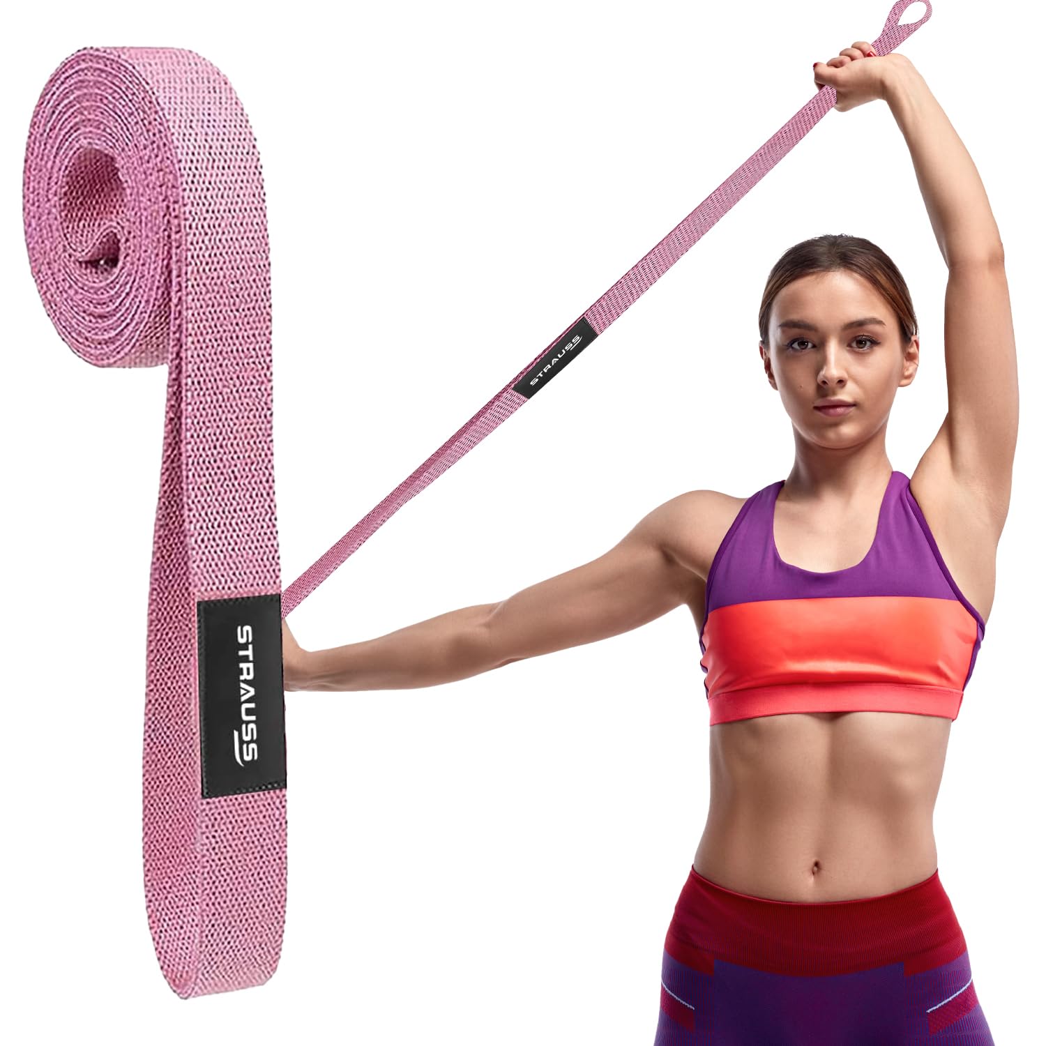 Strauss Fabric Resistance Bands | Resistance Loop Bands for Exercise, and Workout | Ideal for Stretching, Chin Ups, Physical Therapy & Home Exercise for Men & Women (Pink) (B0B3J35MKG) Amazon Price History, Amazon Price Tracker