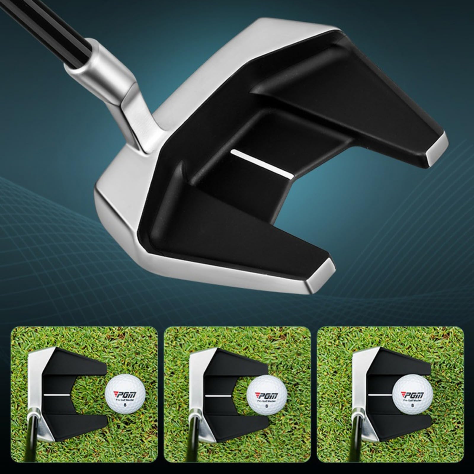Putters de palo de golf para zurdos o diestros, eje de grafito para hombres, mujeres, entrenadores, jugadores, golfistas con soporte para recoger pelotas, incluye funda para la cabeza de golf