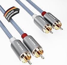 audio pirates High Performance Audio RCA Cable, 2 x 2 RCA Cable, Brilliant Sound Quality, Very Robust and Durable, Coaxial Cable, RCA, Subwoofer Cable, Car (Pack of 1, 0.5 Metres)