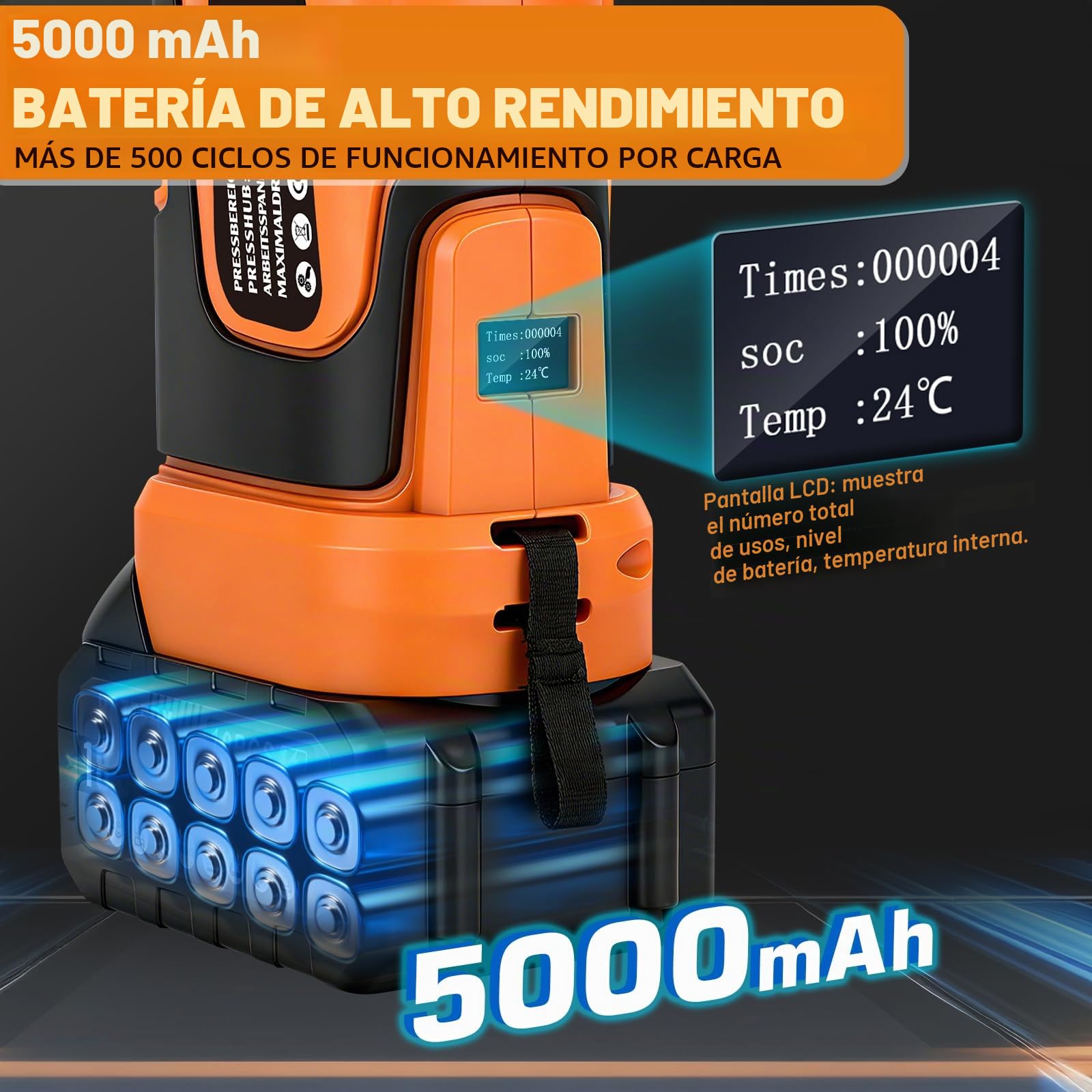Juego de herramienta de prensado de tubos con batería de 18V con contorno V y contorno TH, prensa eléctrica para tubos de cobre con V15-18-22-28 y TH16-20-26-32, 2 baterías de 5 Ah y cargador rápido