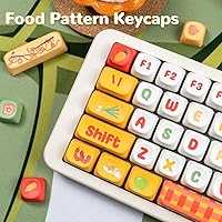 Vista 6 de Teclas de perfil MOA, teclas PBT amarillas, lindo juego de tapas de teclado de sublimación de tinta, teclas redondas personalizadas para teclados