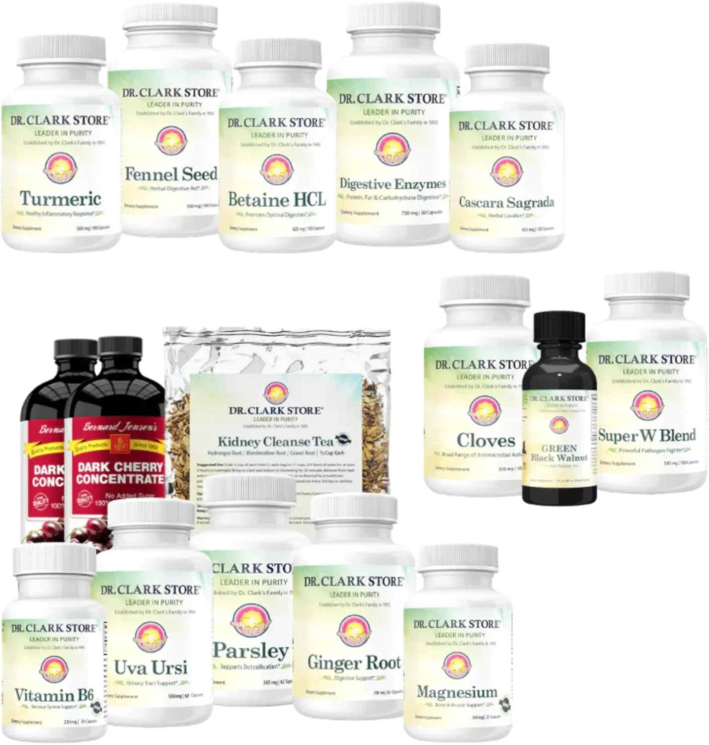 Dr. Clark 3-in-1 Kit – Digestive Aid, ParaCleanse & Kidney Health, Supports Gut & Organ Health