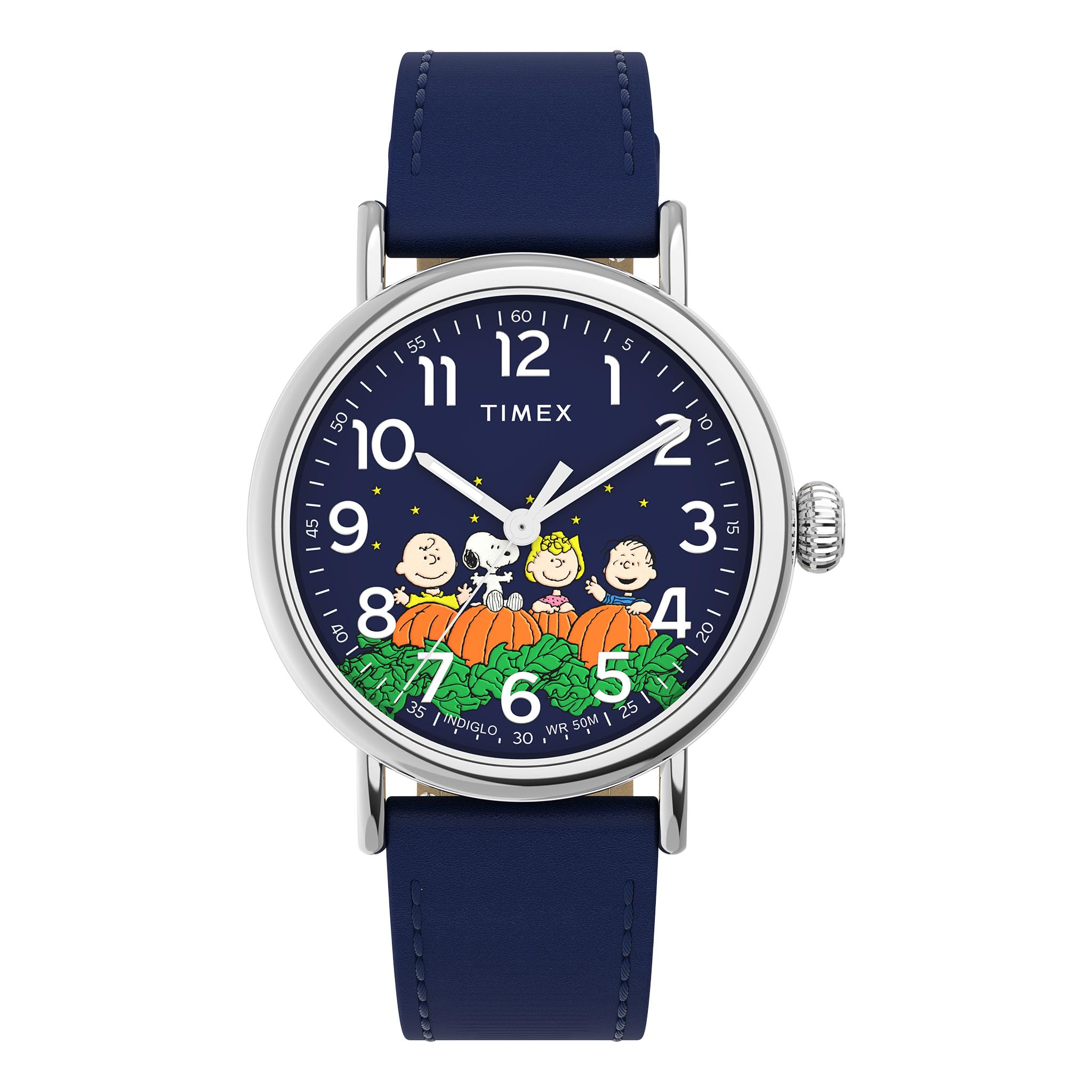 Montre en cuir Timex TW2W72700 bleu 40 mm motif citrouille