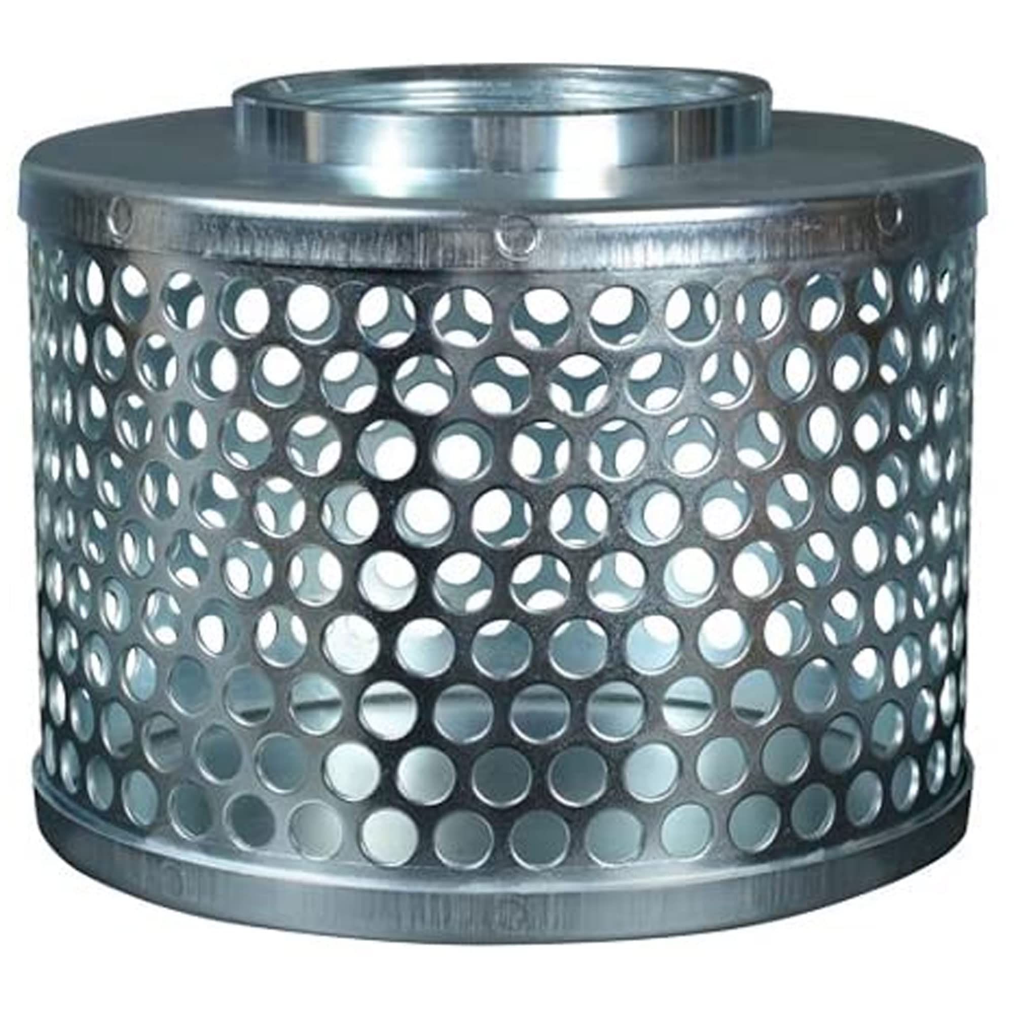 Apache 70001500 Round Hole Suction Strainers, Plated Steel, 3"