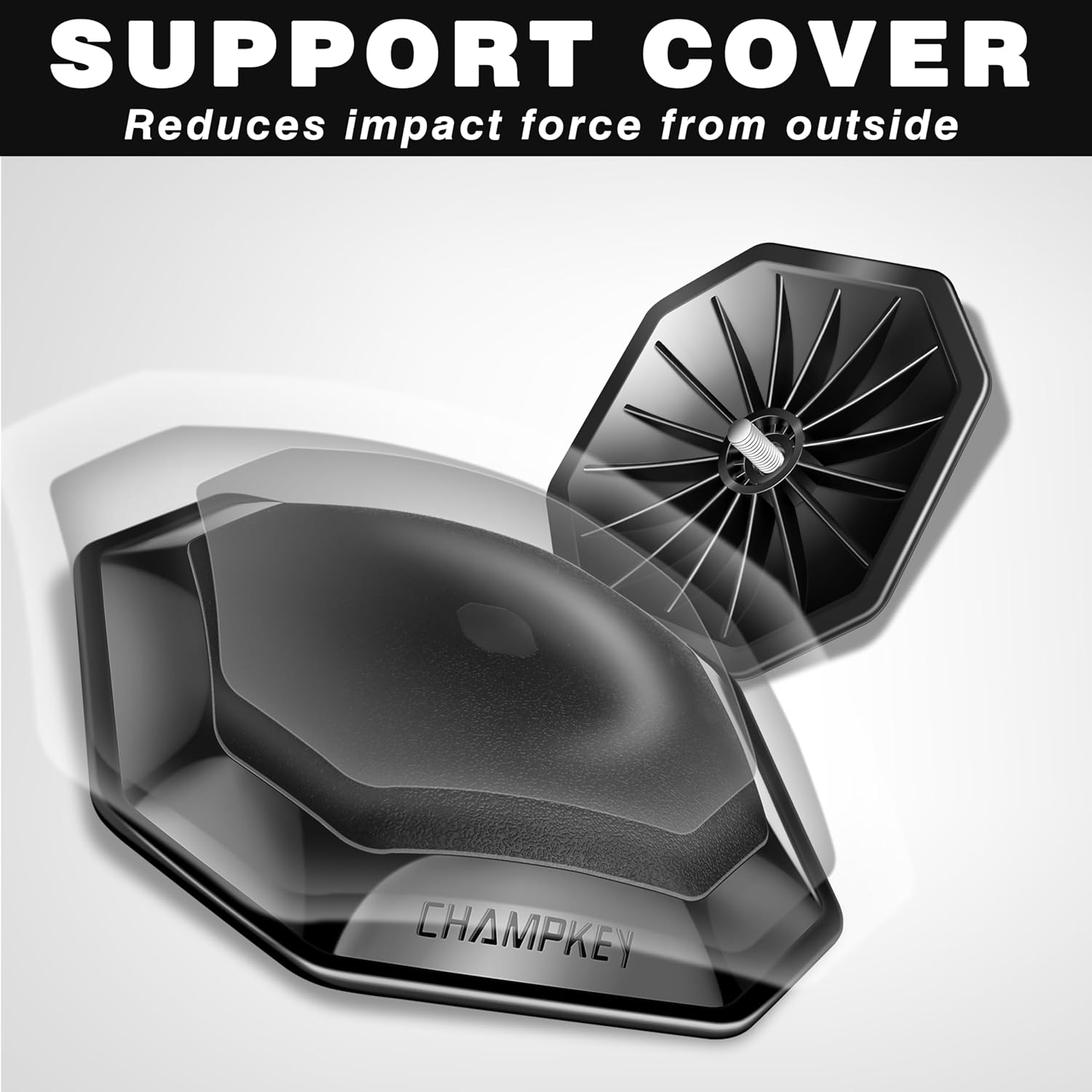 CHAMPKEY Oversized Golf Travel Bag Support System - Premium Anti-Impact Support Cover and Aluminum Alloy Rod - Excellent Golf Support Stick (Black)