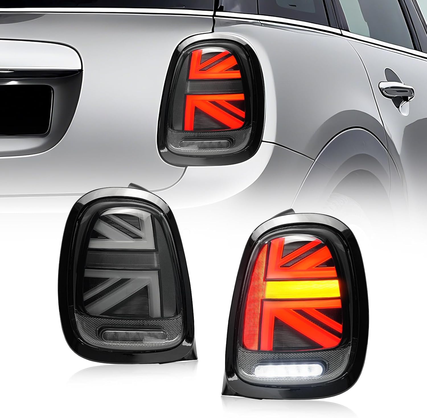 LED Rear Light Compatible with Mini F55 F56 Hatchback Mini F57 Convertible 2014-2024 with Animation Pair Left and Right