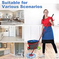 Vista 7 de Cabezales de repuesto para mopa Ocedar, juego de 3 cabezales de repuesto para mopa Ocedar RinseClean de 2 tanques, cabezal de repuesto para mopa