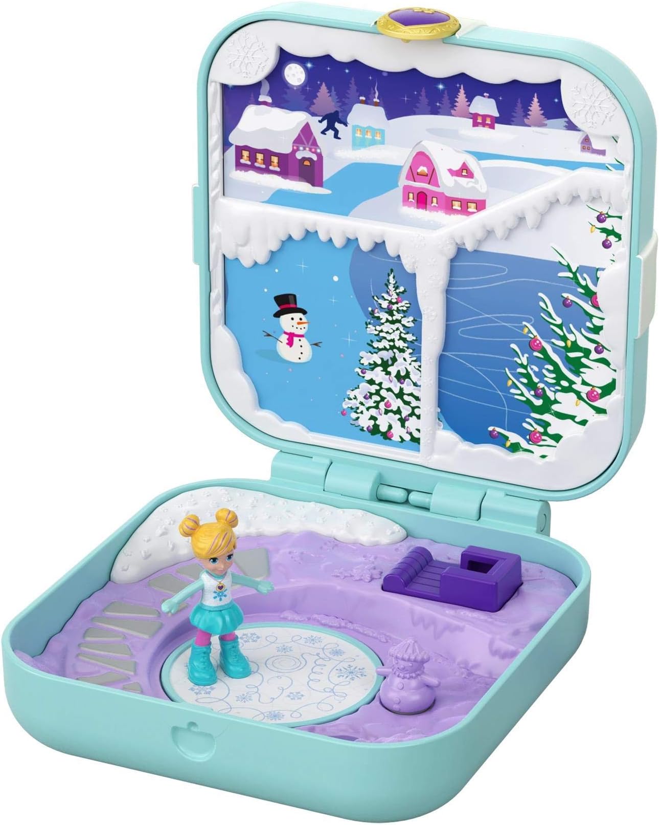 Polly Pocket GDL85 Frosty Fairytale Compact, Micro Doll & Accessories, Multicoloured