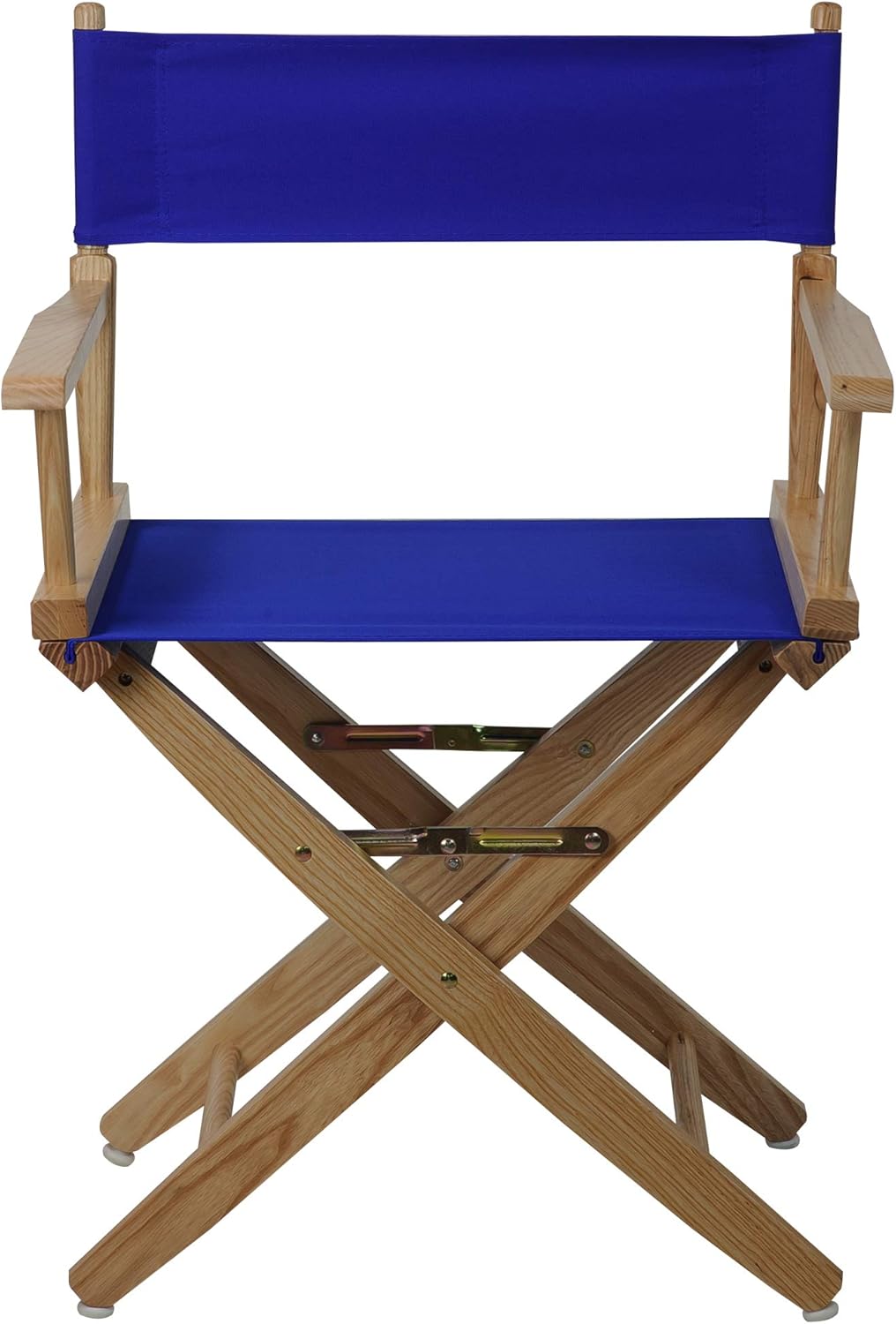 American Trails Extra-Wide Premium Directors Chair 18" H Classic Height Natural Frame Blue Canvas