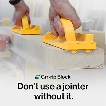 MICROJIG GRR-RIP-BLOCK Smart Push Block for Routers, Jointers, Band and Table Saws, Woodworking Tool, Extreme Grip, GB-1, Yellow/Green