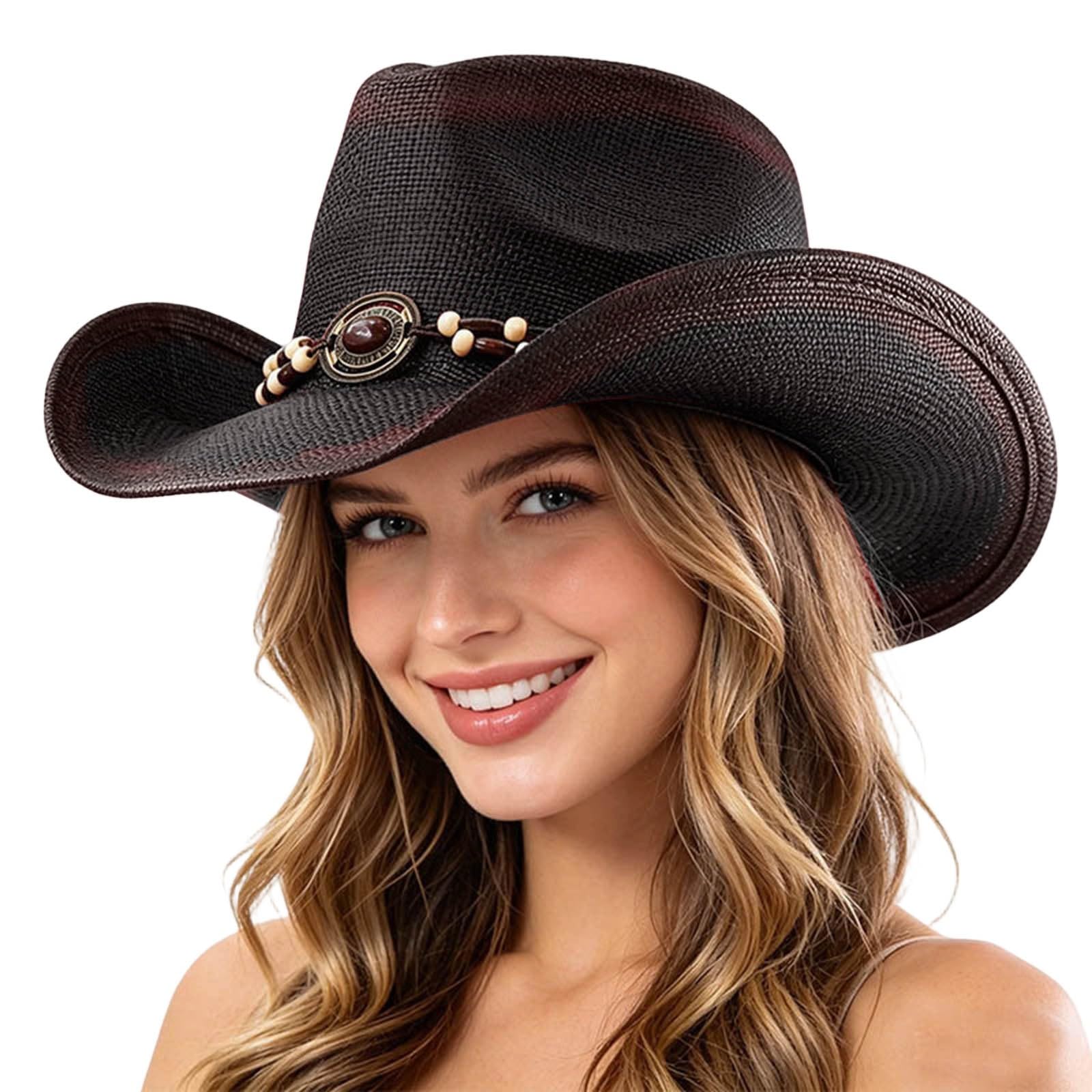 Sombrero de vaquero para mujer y hombre, fiesta de cerveza, sombrero de vaquera occidental, traje clásico, unisex, sombrero de vaquero occidental para exteriores, playa, ala ancha, transpirable