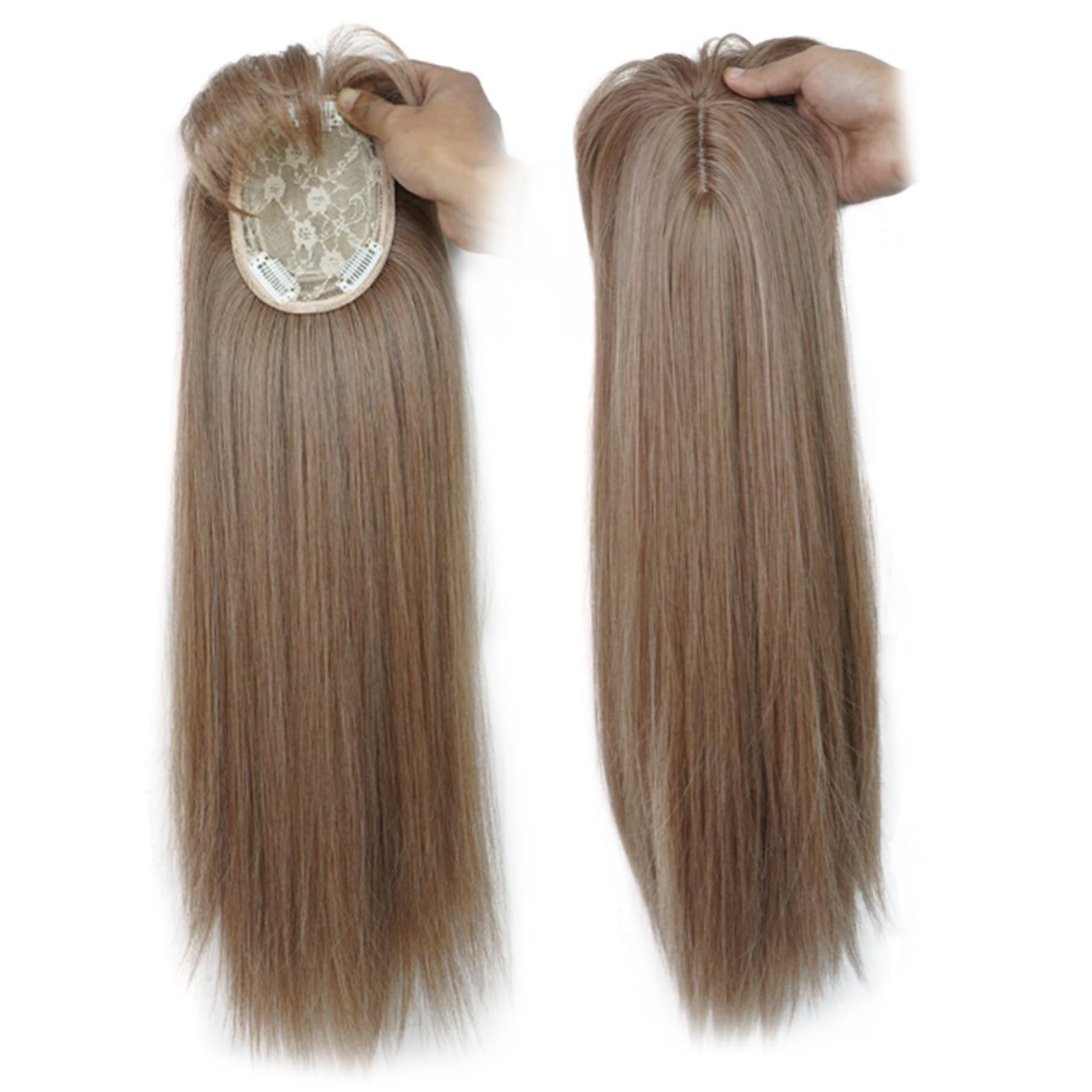 18 Inch Human Hair Clip In Topper with Travel Kit 18 Inch Hair Topper for Thinning Hair - Women main image 4