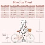 Olakids Les enfants font du vélo, 12 14 16 18 20 Inch Petits enfants vélo avec roues d'entraînement Rattan Panier de sécurité Bell réglable Siège et guidon pour les filles garçons