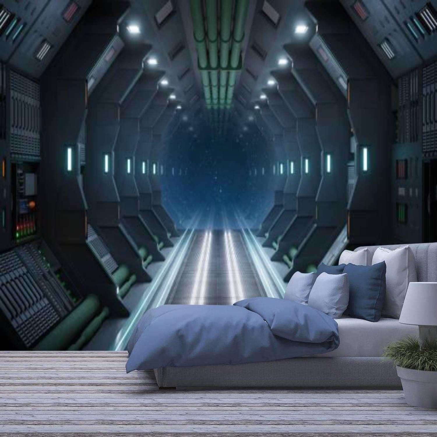 Cockpit de Vaisseau Spatial Papier Peint 3D pour Chambre Enfant et Salon Futuriste