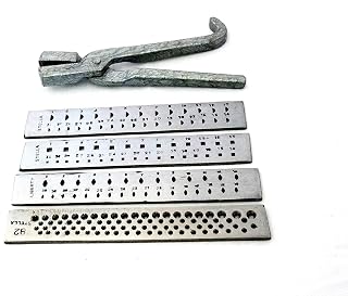 Set of 4 Economy Steel Draw Plates: Round, Oval, Square, and Half Round with Drawing Tongs