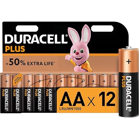 Duracell Plus AA Alkaline Batteries [Pack of 12], 1,5 Volts LR06 MN1500