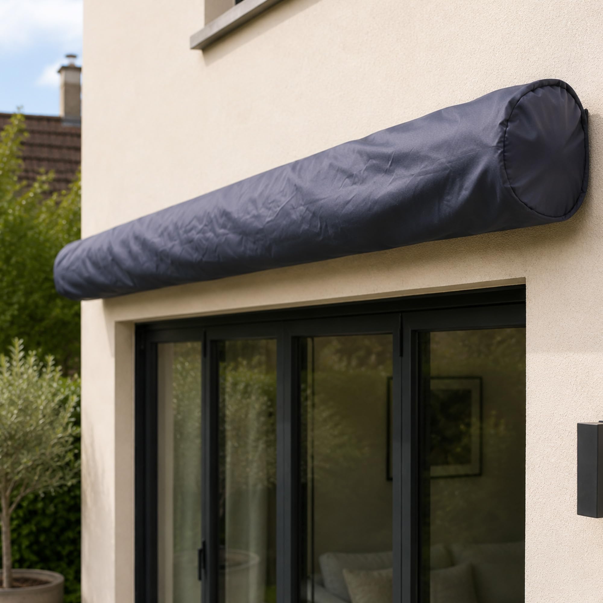 JSH Waterproof Awning Cover | Protector for 2.5m 3m 3.5m 4m Canopy | Heavy Duty Cassette Protection with Fastening for Patio Coverings (3m)