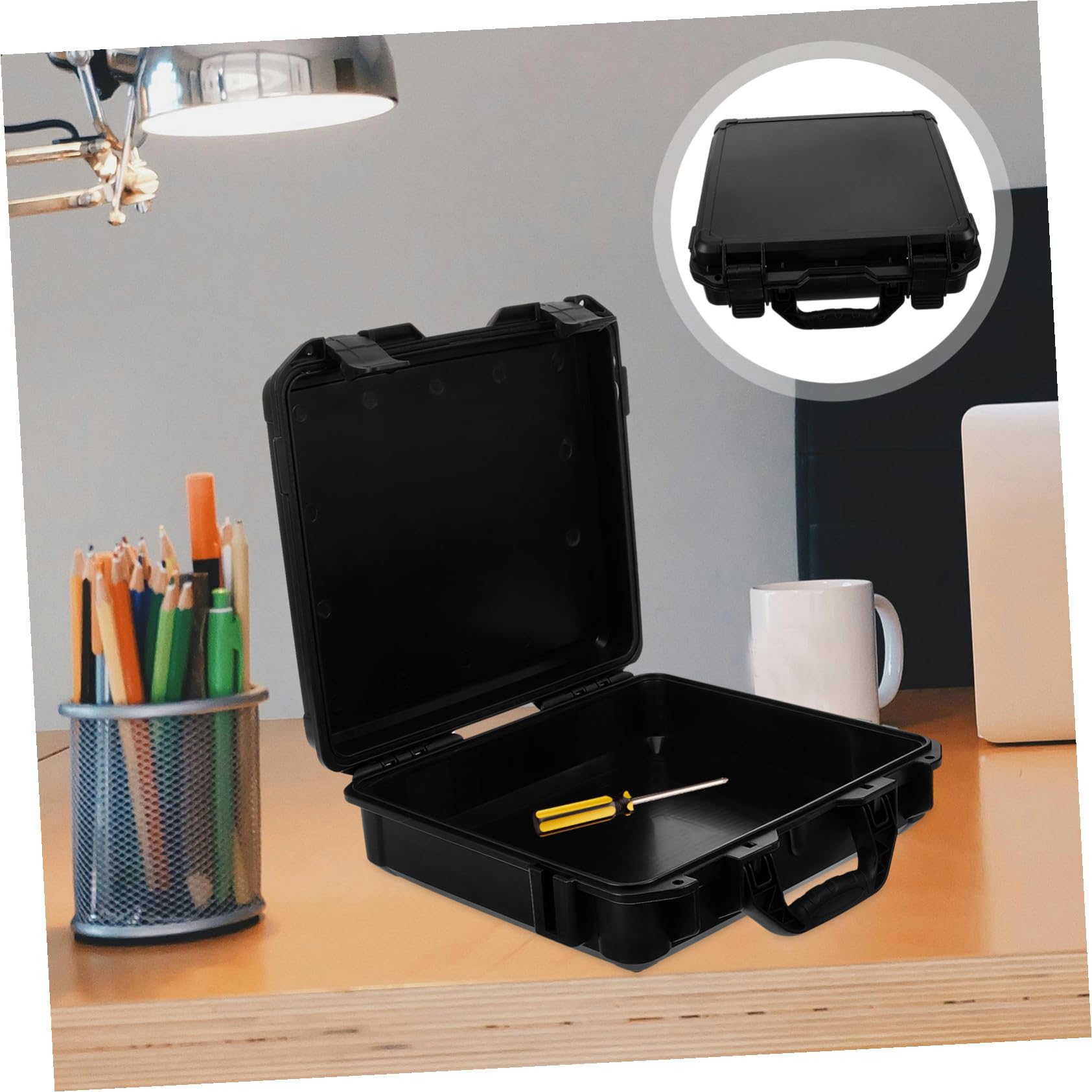 Lurrose Cassetta Portautensili in Plastica Valigetta Portautensili Portatile Valigetta Multiuso Per Campeggio Cassetta Resistente Alle Intemperie Maniglia Ergonomica