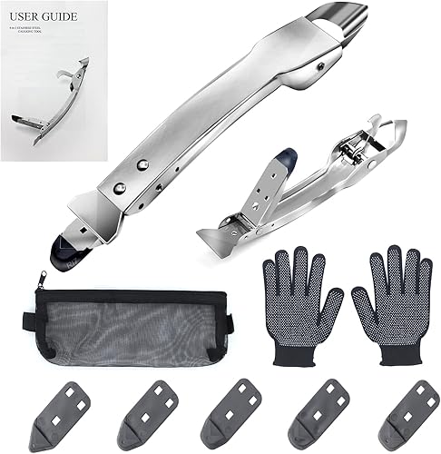 Herramienta de calafateo de acero inoxidable, kit de herramientas de calafateo 4 en 1, removedor de calafateo, herramienta de eliminación de