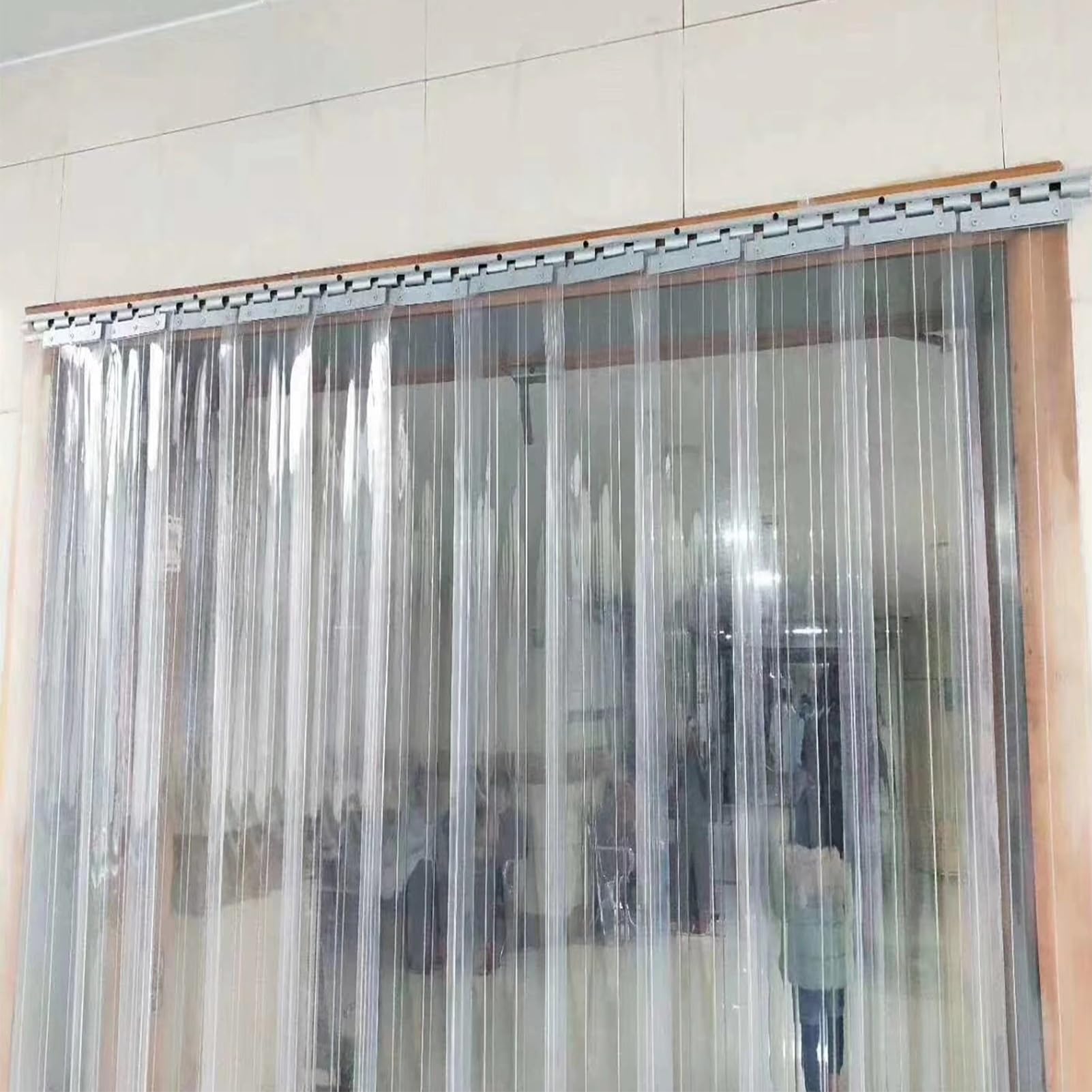 Rideau Porte Lanieres PVC Rideaux à Lamelles Résistant au Vent Lames Stores Verticaux Entrepôt, Cuisine(44.1" W x 90.6" L/112x230cm)