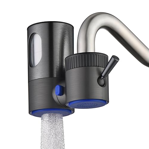 sumerain Filtro de agua reductor de plomo para grifo de fregadero, sistema de filtración de agua de montaje vertical en grifo, reduce el 99% de