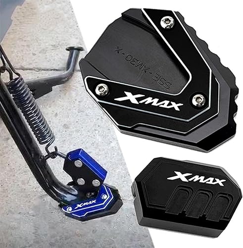 Miniatura 4 de Para Yamaha XMAX 300 125 250 400 XMAX300 Xmax250 Xmax400 soporte lateral de motocicleta extensión pie pad base trípode extendido (color  oro, tamaño