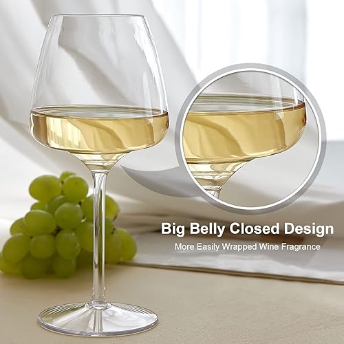 Miniatura 7 de MICHLEY Juego de 4 copas de vino tinto burdeos de capacidad irrompibles de 20.5 onzas, de plástico Tritan irrompible, aptas para lavavajillas