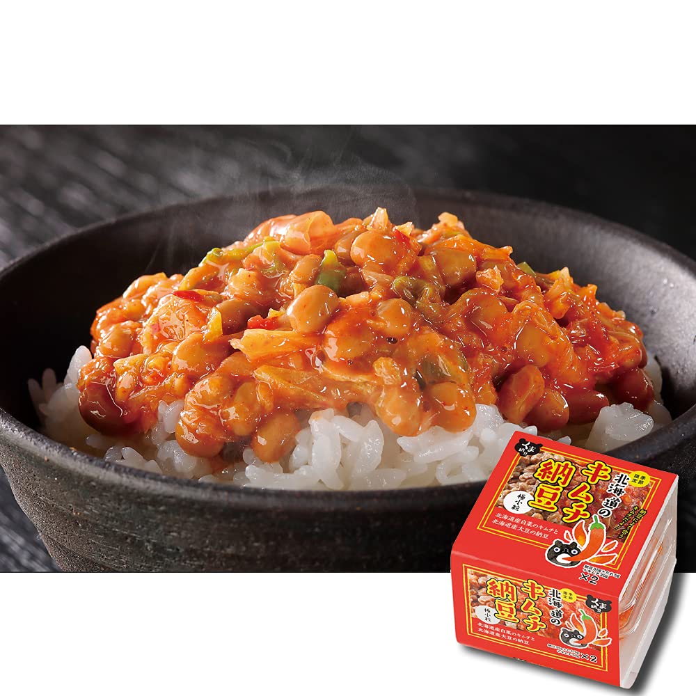Amazon.co.jp: くま納豆 北海道 キムチ納豆 1個(2食 入り)ごはんの