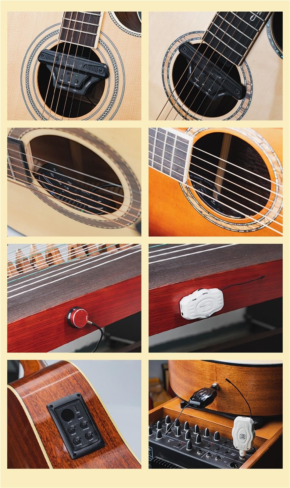 Pickup Chitarra Acustica Pickup per buca acustica per chitarra acustica nero opaco folk da esterno