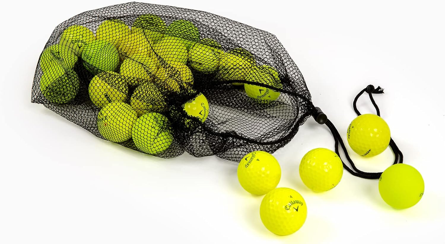 Clean Green Golf Balls Recycled & Used Callaway Golf Balls - Colored, Yellow - Good Condition - Great for Women & Men - Bulk 24