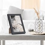 Axeman 5x7 Picture Frame - Solid Oak Wood 5''x7'' Frame With Mat For 4x6 | 5 x 7 Photo Frame Wood Picture Frame 5 By 7 Hanging Hardware Included, Black
