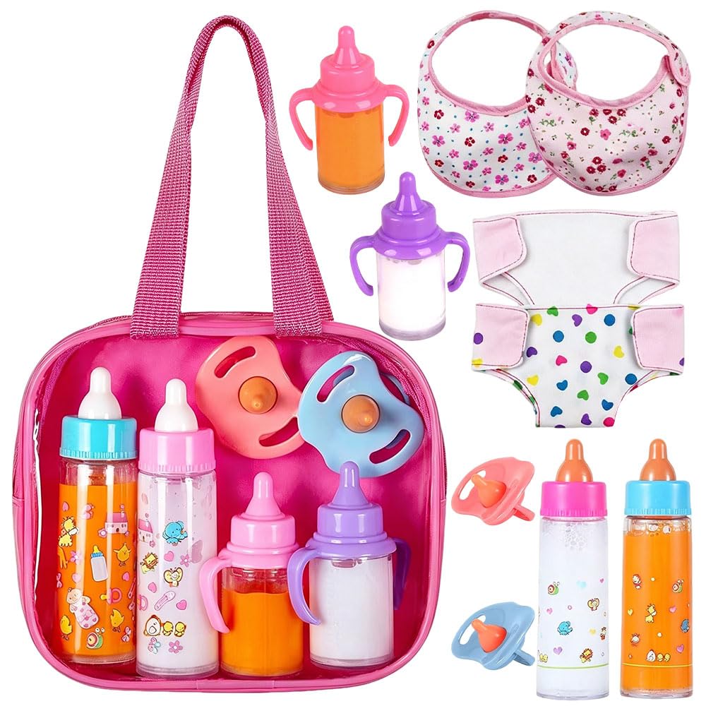Zogxyc 10 Pcs Baby Doll Accessories Set, Baby Accessories for Dolls