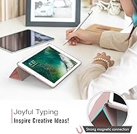 Vista 5 de MoKo Funda para iPad 9.7 2018/2017 de 5ª / 6ª Generación - Funda delgada y ligera con soporte para Smartphone con parte trasera translúcida