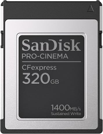 SANDISK 320GB PRO-Cinema CFexpress Type B - Up to 1700MB/s Read Speeds, 8K Video Capture, CFexpress Type B Card - SDCFEC-320G-GN4NN