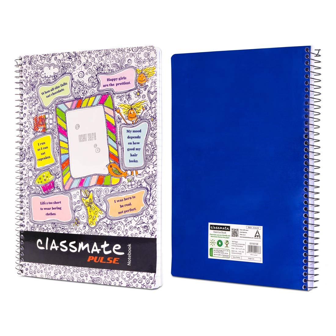 Classmate 2100136 Soft Cover 1 Subject Spiral Binding Selfie Notebook, Single Line, 180 Pages - Image 3 thumbnail