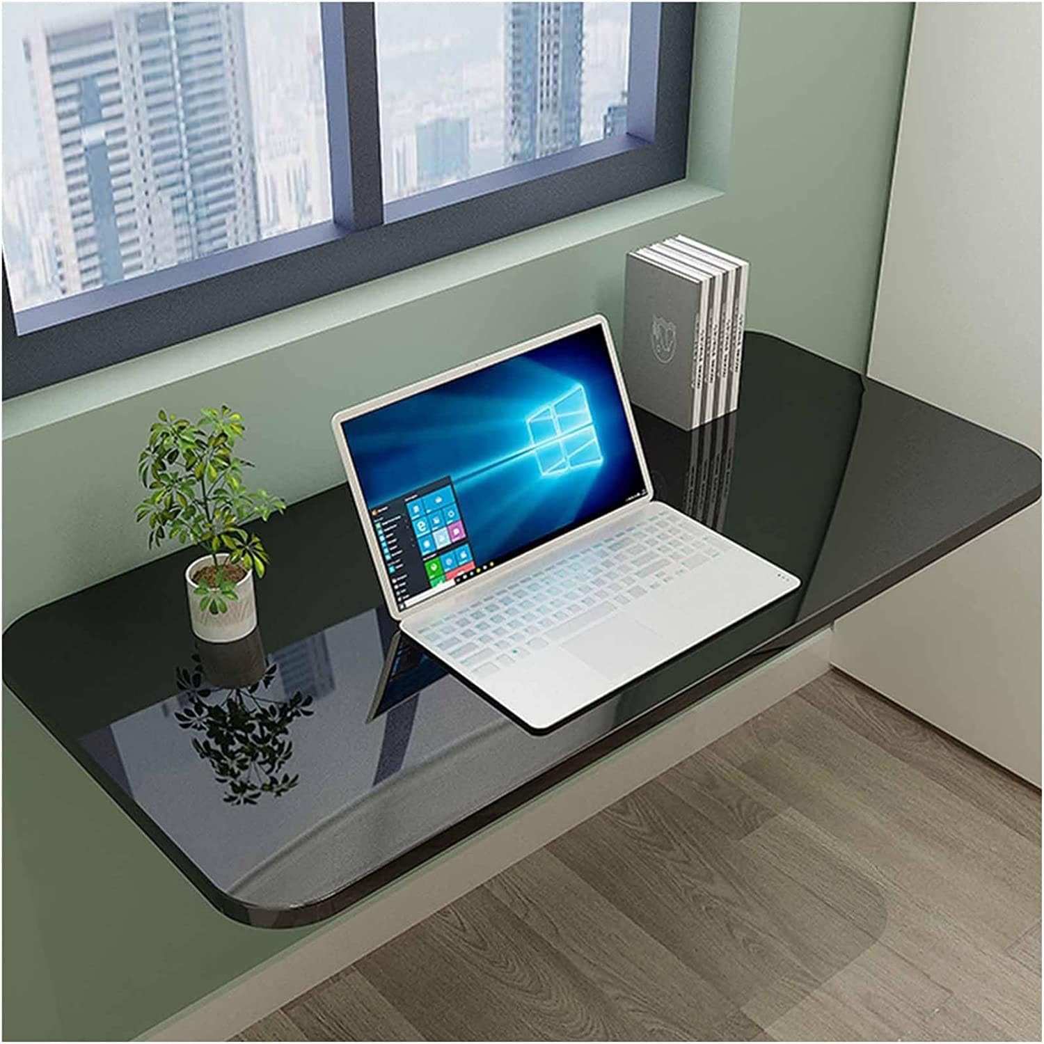 ZBBGTJK Folding Wall Mounted Drop Leaf Table Space Saving Kitchen Storage Shelf & Collapsible Floating Desk for Small Spaces Compact 80x30cm Design