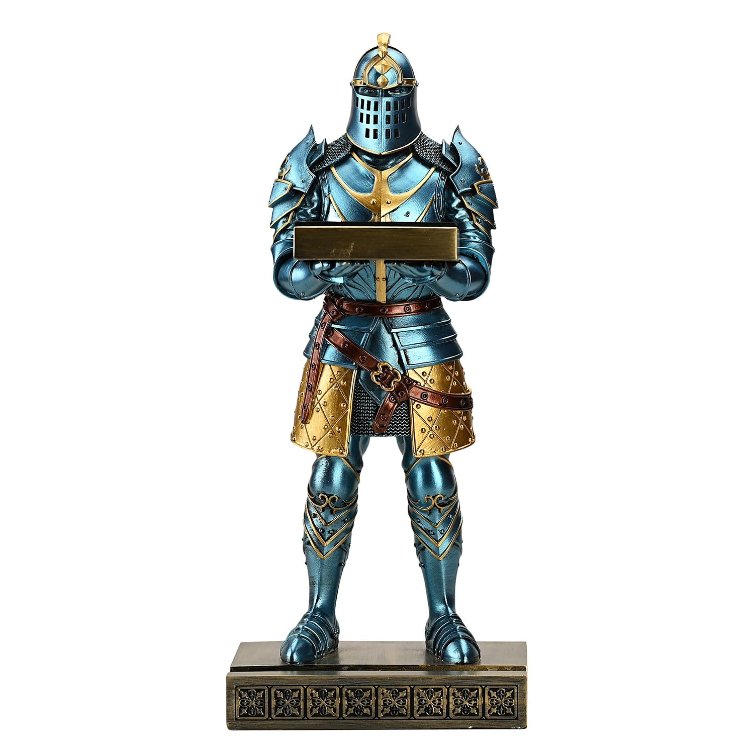 HDMbigmi King's Guard Headphone Stand Watch Display Stand Jewelry Bracelet Necklace Holder Trays Towers Warrior Knight Mobile Phone Stand for Office & Home 12.20 Inch (Blue)