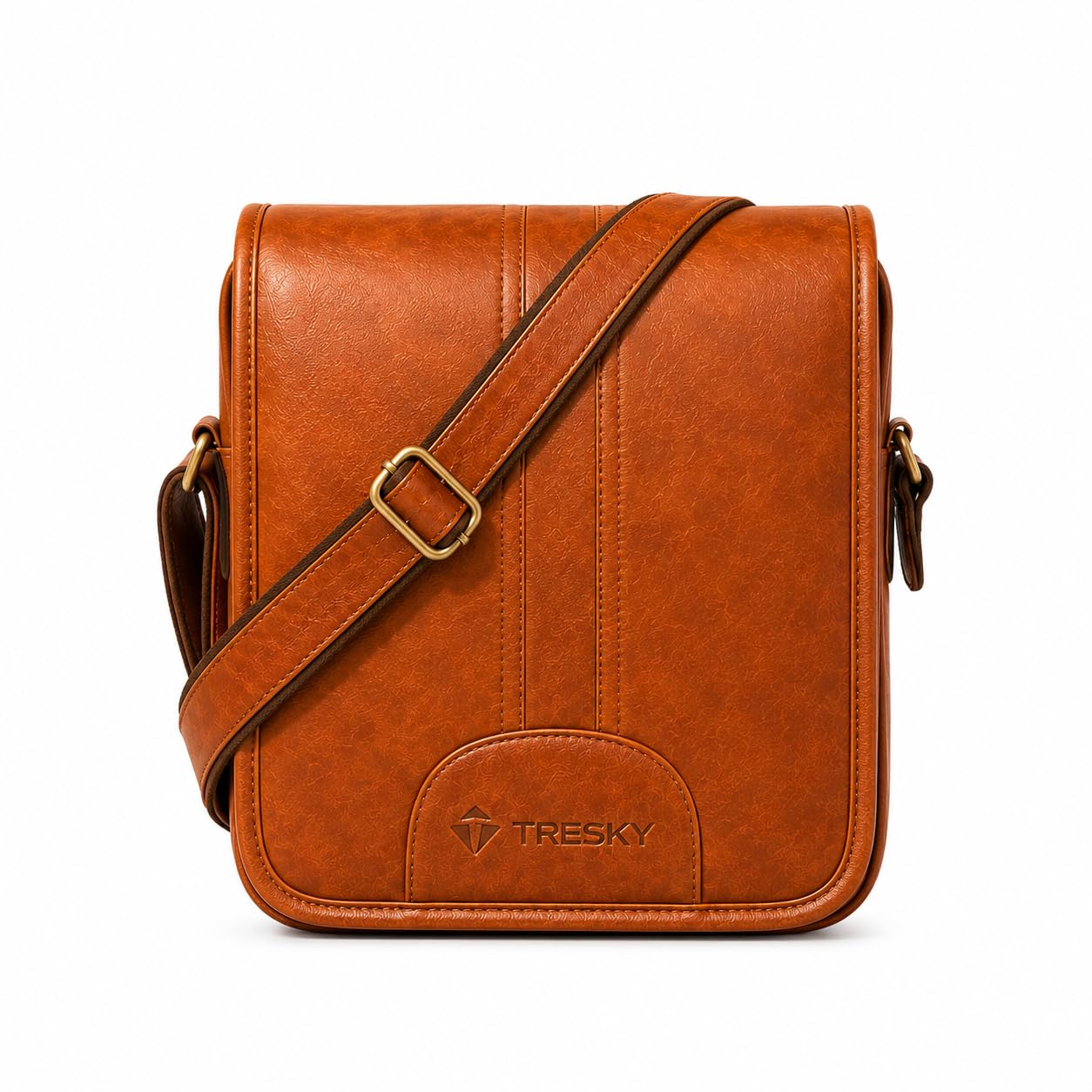 tresky Faux Leather Crossbody Messenger Bag, Tan Brown, Water Resistant, Adjustable Shoulder Strap, 22.9x7.6x25.4 cm-picture-42