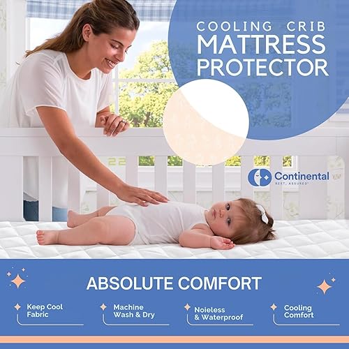 Miniatura 10 de Continental Bedding Protector de colchón ajustable impermeable de alta calidad para cuna y niños pequeños, transpirable, resistente a las manchas,