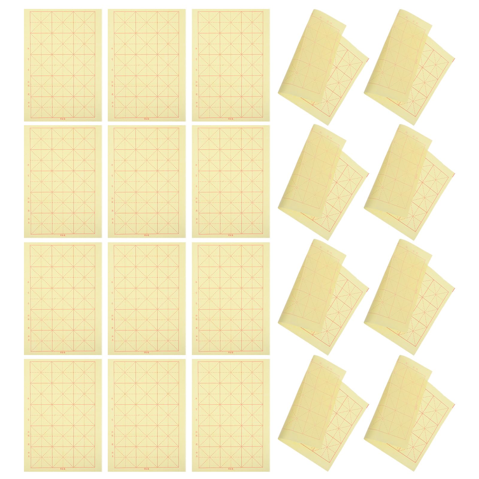 Papier de Riz Xuan Calligraphie Chinoise Débutants 15 Cases Quadrillées