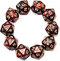 Vista 13 de SmartDealsPro Paquete de 10 dados poliédricos D20 de 20 caras para juego de mesa DND RPG MTG (color brillante)