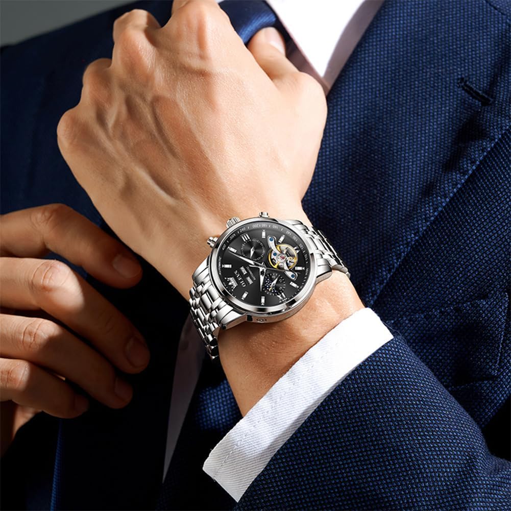 OLEVS Automatic Watches for Men Luxury Skeleton Multi-Function Mechanical Watch Self Winding Date Waterproof Luminous Mens Watch - Image 3